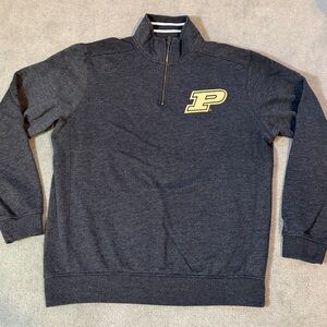 Purdue University NCAA Quarter Zip Ultrasoft Plush Sweatshirt - Gray - Men’s L